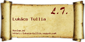 Lukács Tullia névjegykártya